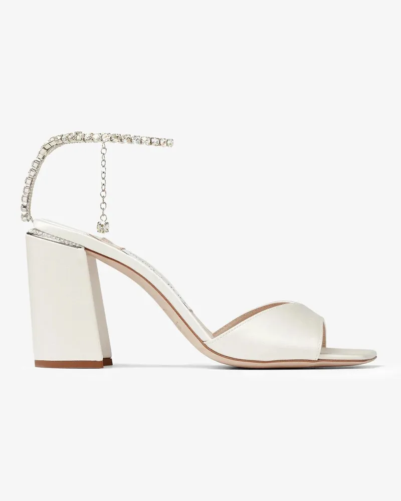 Jimmy Choo Saeda Sandal Block Heel 85 Elfenbein