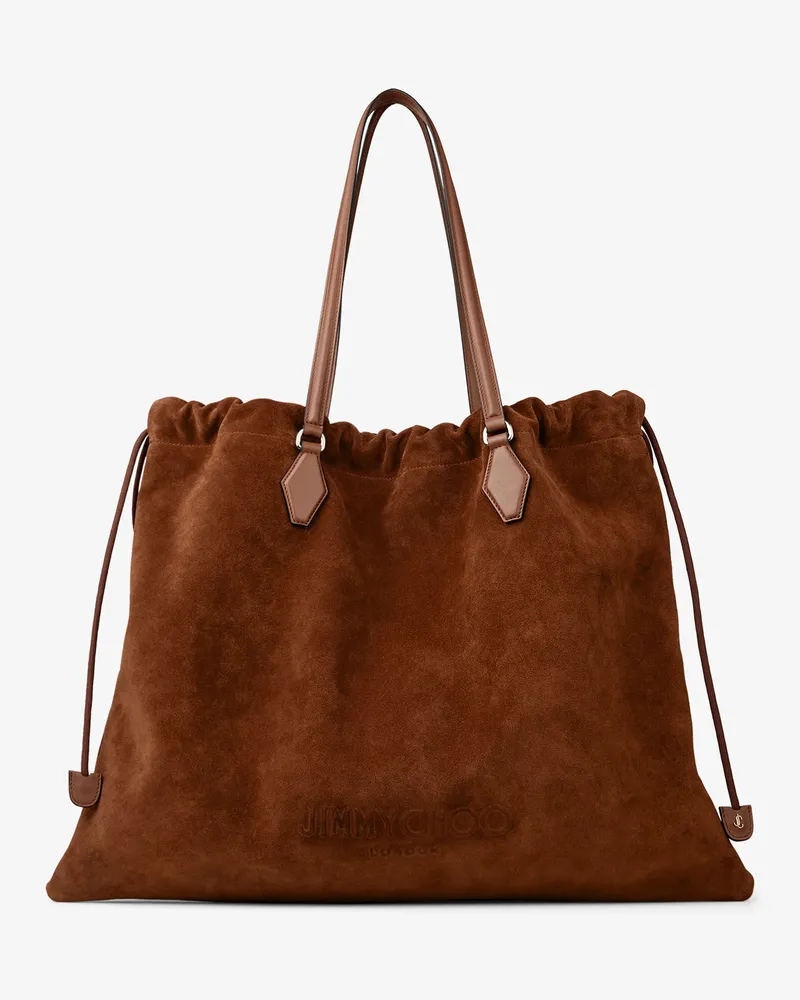 Jimmy Choo Drawstring Tote Large Hellbraun
