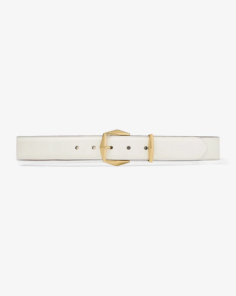 Jimmy Choo Diamond Buckle Belt Neutral