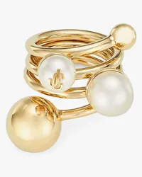 Jimmy Choo Jc Multi Pearl Ring Gold