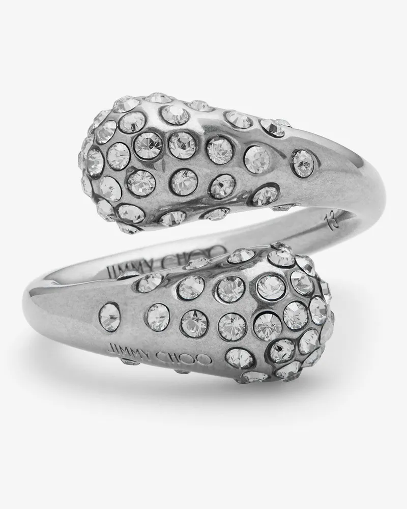 Jimmy Choo Drop Crystal Ring Silber