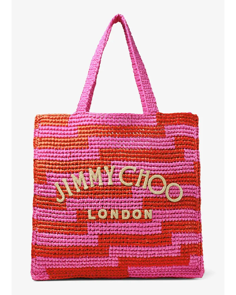 Jimmy Choo Beach Tote North-South Fuchsia