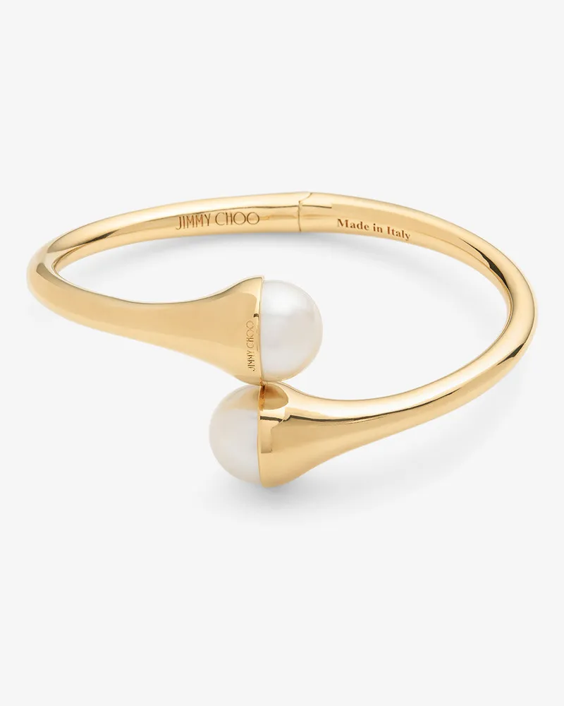 Jimmy Choo Drop Pearl Cuff Gold