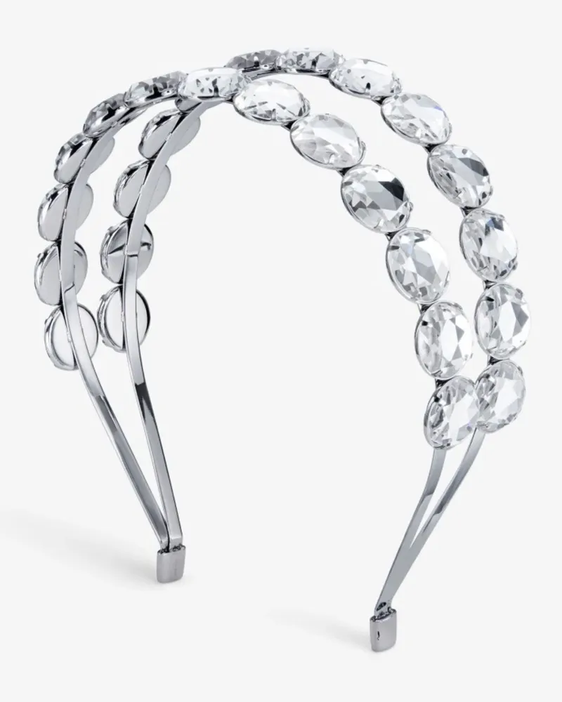 Jimmy Choo Double Row Headband Silber