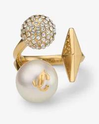 Jimmy Choo Multi Charm Ring Gold