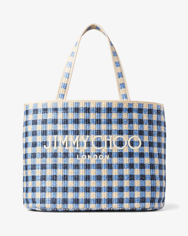 Jimmy Choo Beach Tote East-West Marineblau-mix