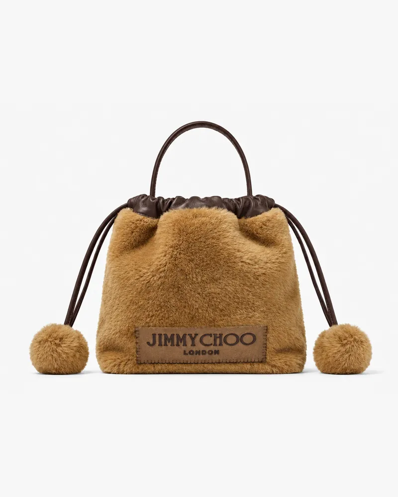Jimmy Choo Drawstring Pouch Top Handle Teddy