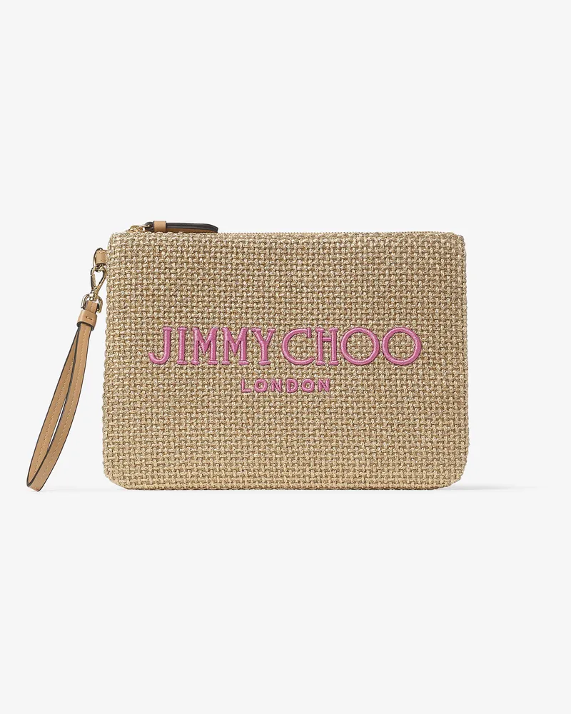 Jimmy Choo Zip Top Pouch Doré