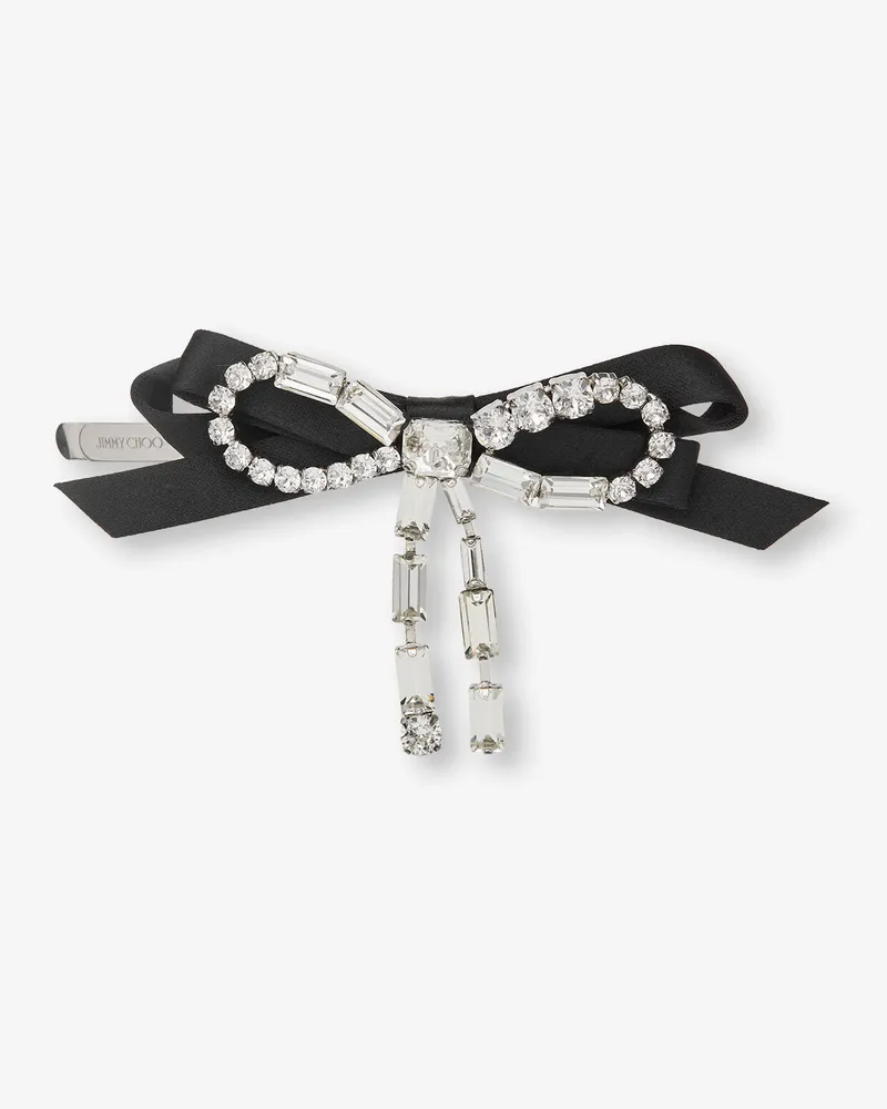 Jimmy Choo Crystal Bow Slide Black