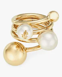 Jimmy Choo Jc Multi Pearl Ring Gold