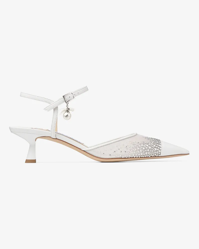 Jimmy Choo Aren Sling Back 45 Weiss