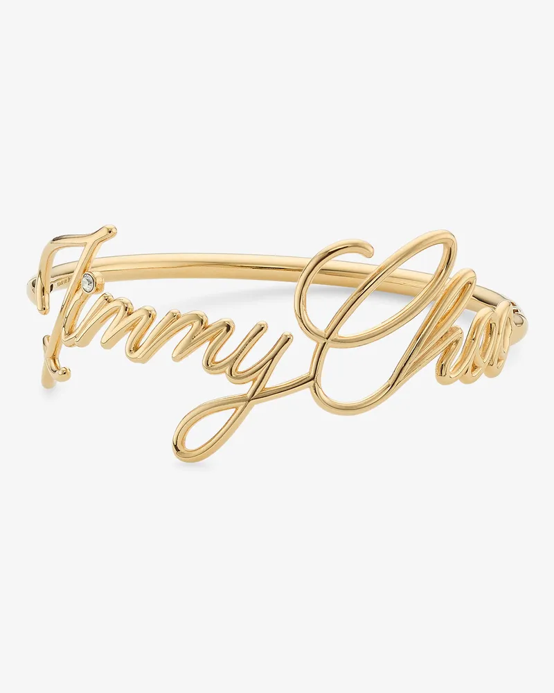 Jimmy Choo Logo Script Bracelet Doré