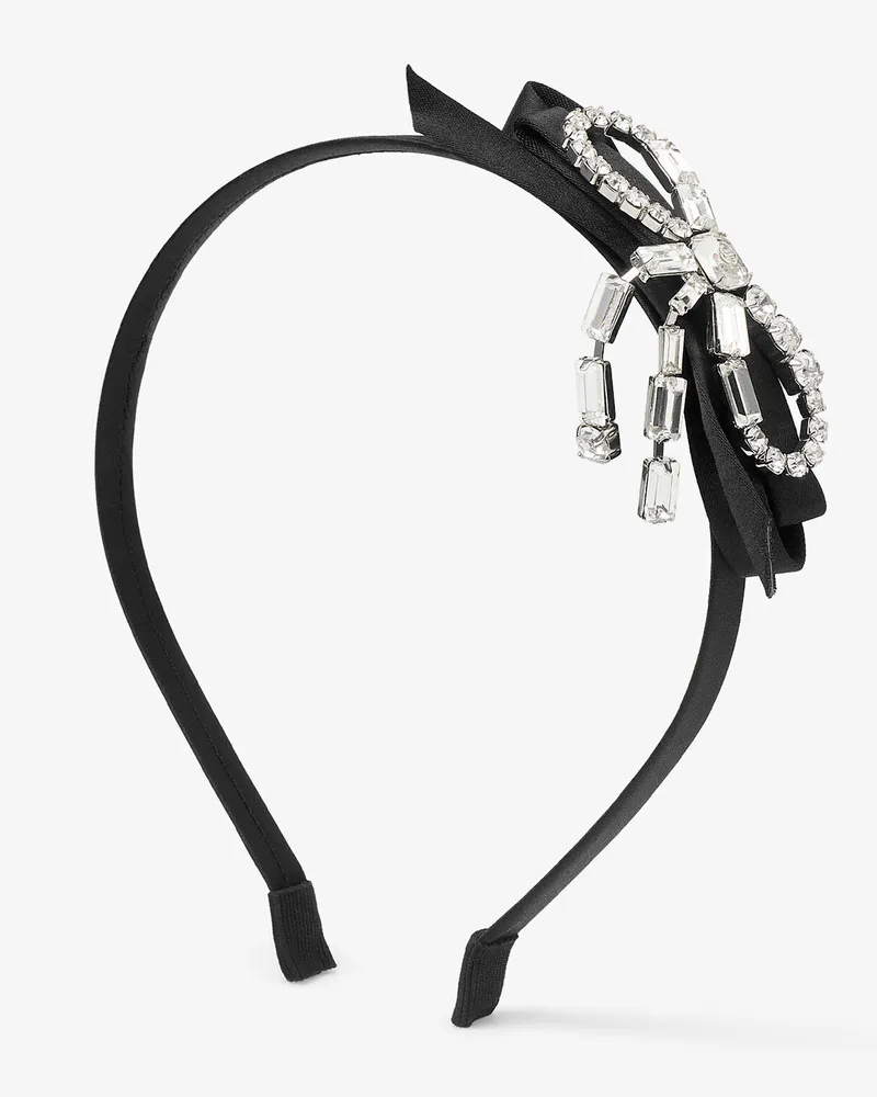 Jimmy Choo Crystal Bow Headband Schwarz
