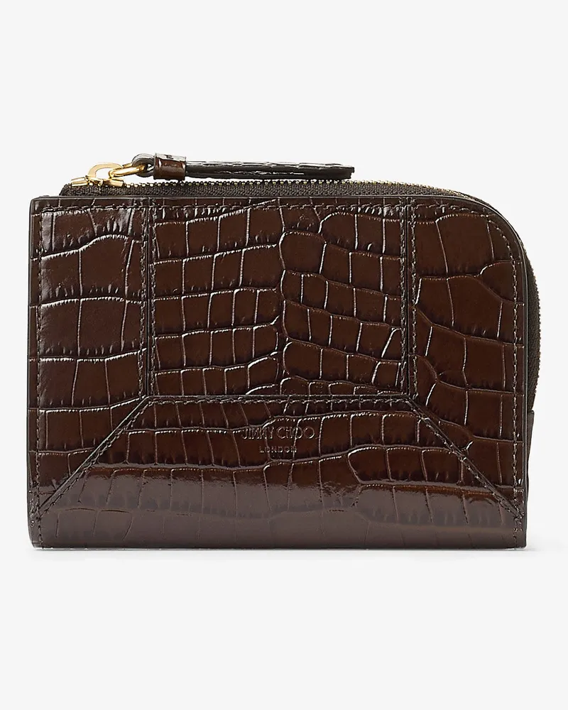 Jimmy Choo Dm Compact Zip Wallet Schokoladenbraun