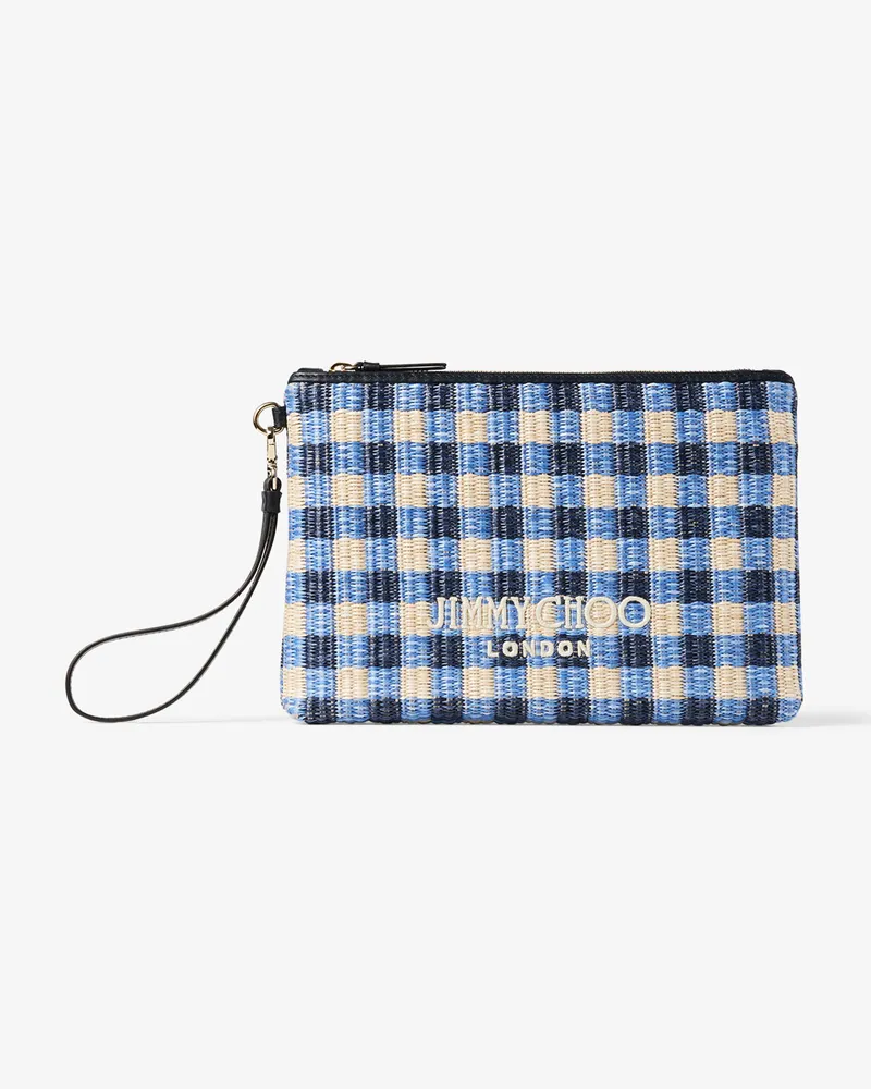 Jimmy Choo Zipped Flat Pouch Marineblau-mix