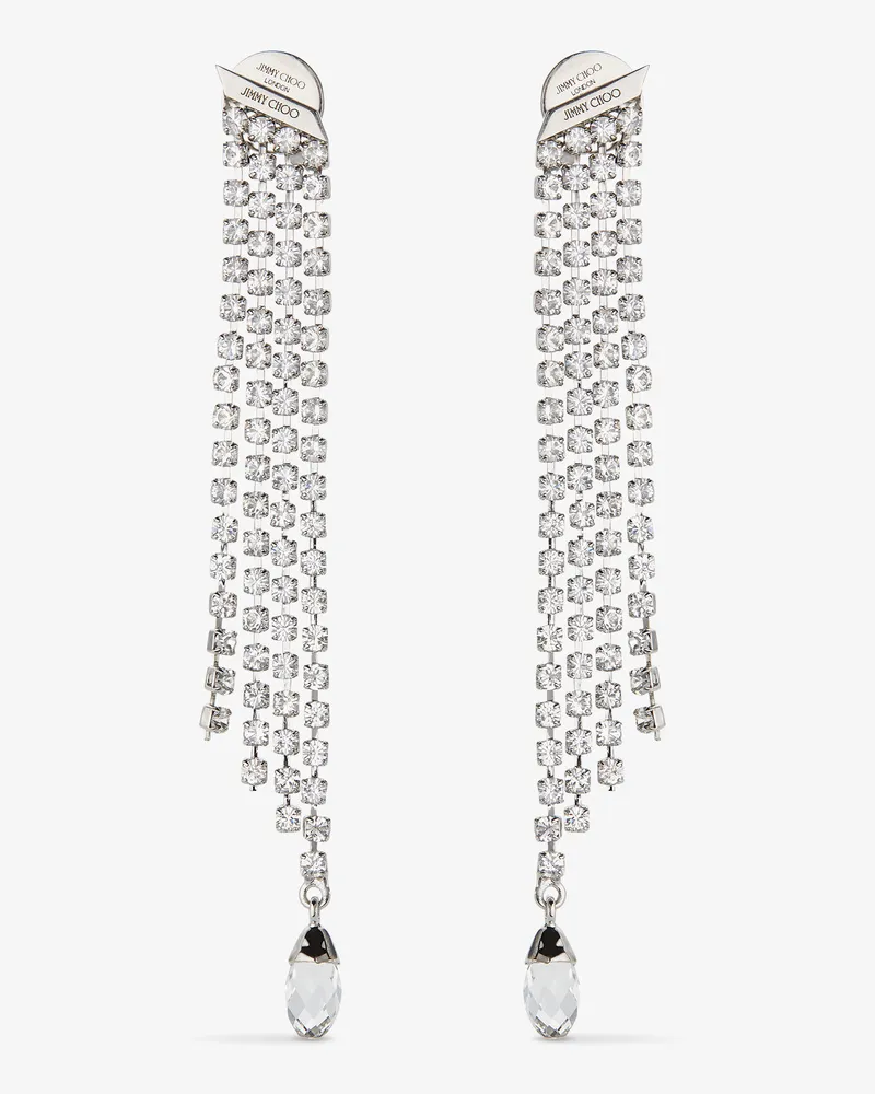 Jimmy Choo Saeda Fringe Earring Silber