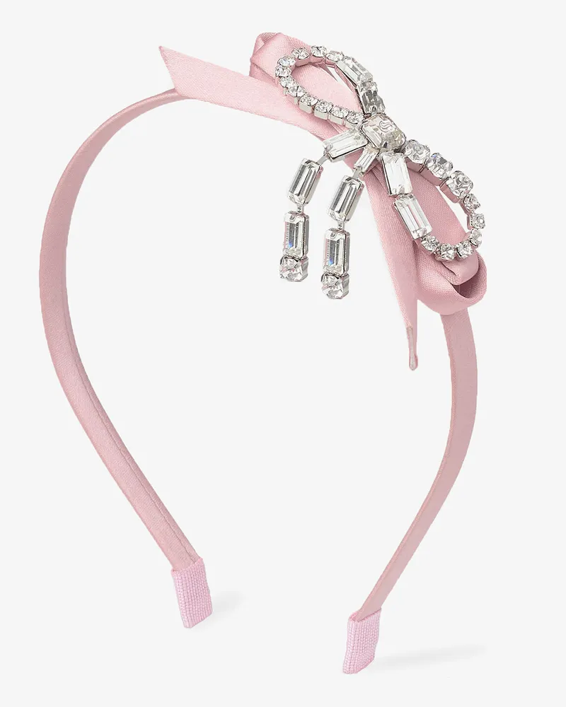 Jimmy Choo Crystal Bow Headband Rosa