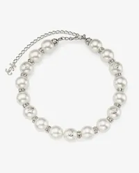 Jimmy Choo Pearl Crystal Choker Silber