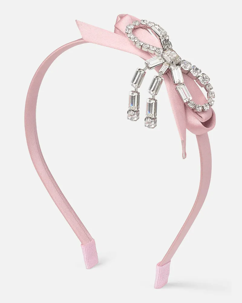 Jimmy Choo Crystal Bow Headband Rose