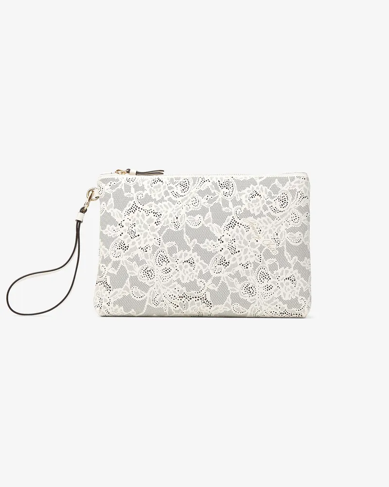 Jimmy Choo Zipped Flat Pouch Latte