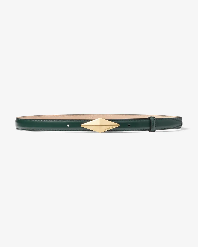 Jimmy Choo Diamond Clasp Belt Dunkelgrün