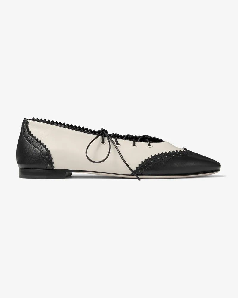 Jimmy Choo Margot Lace Up Flat Schwarz