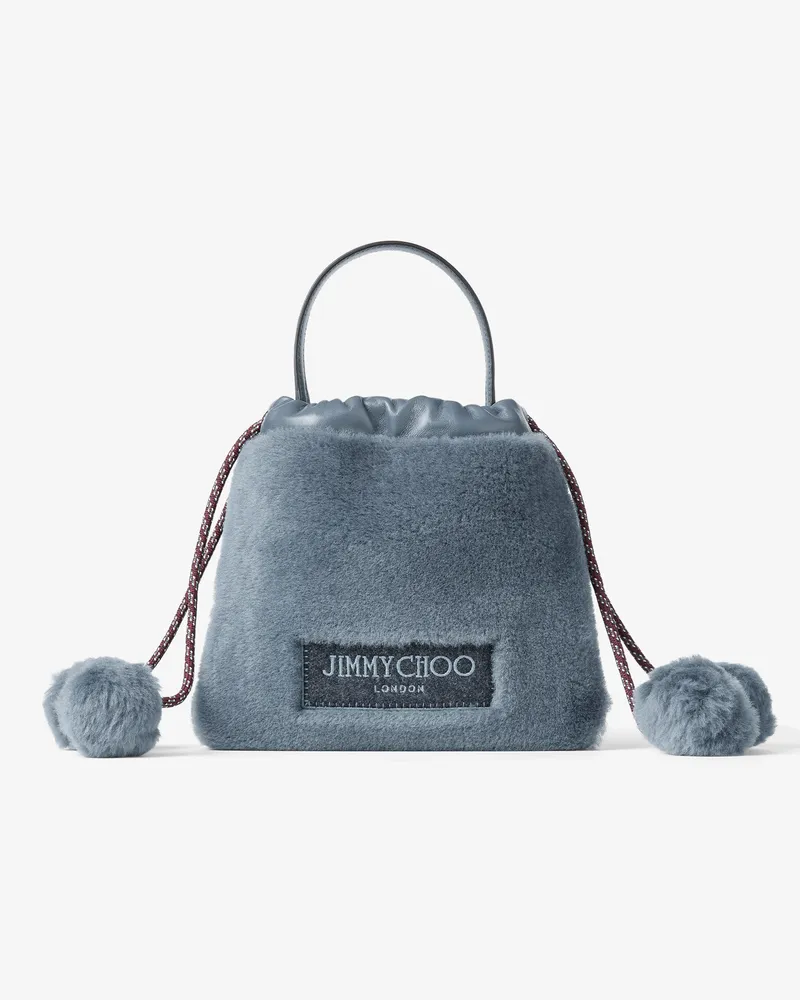 Jimmy Choo Drawstring Pouch Top Handle Arktisblau