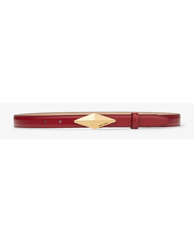 Jimmy Choo Diamond Clasp Belt Cranberry