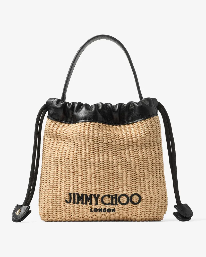 Jimmy Choo Drawstring Pouch Top Handle Natur