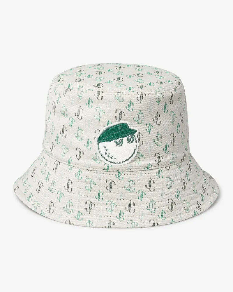Jimmy Choo Malbon 2.0 Monogram Bucket Hat Latte