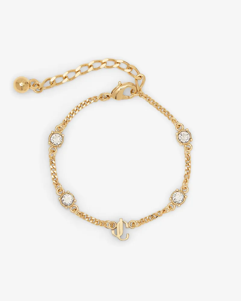 Jimmy Choo Jc Crystal Bracelet Gold