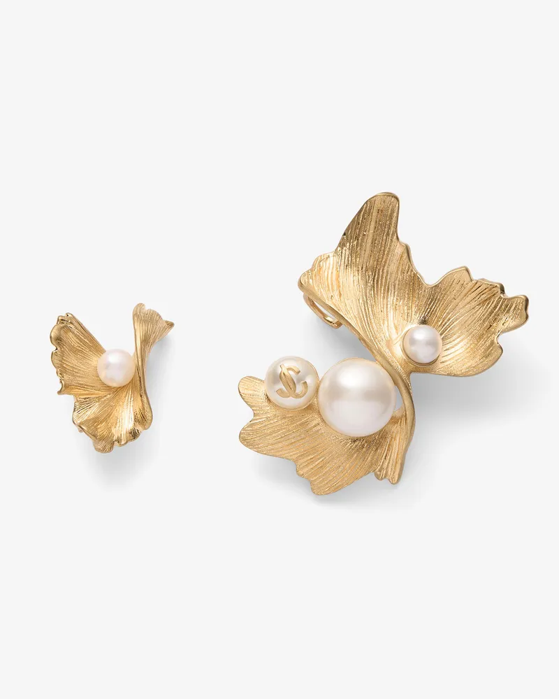 Jimmy Choo Wave Pearl Earrings Gold