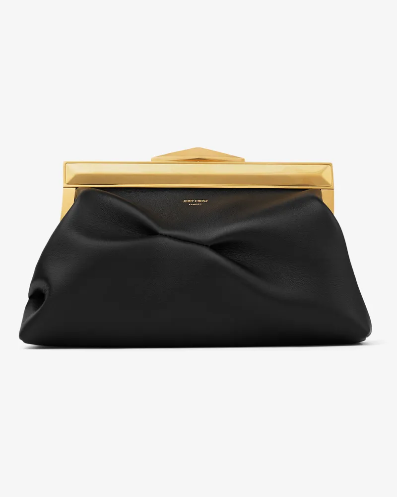 Jimmy Choo Diamond Frame Clutch Small Schwarz