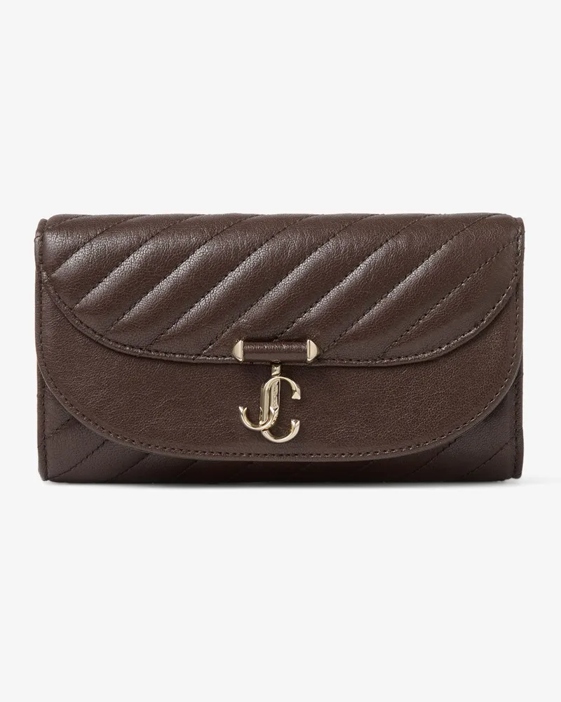 Jimmy Choo Curve Wallet With Chain Chocolate