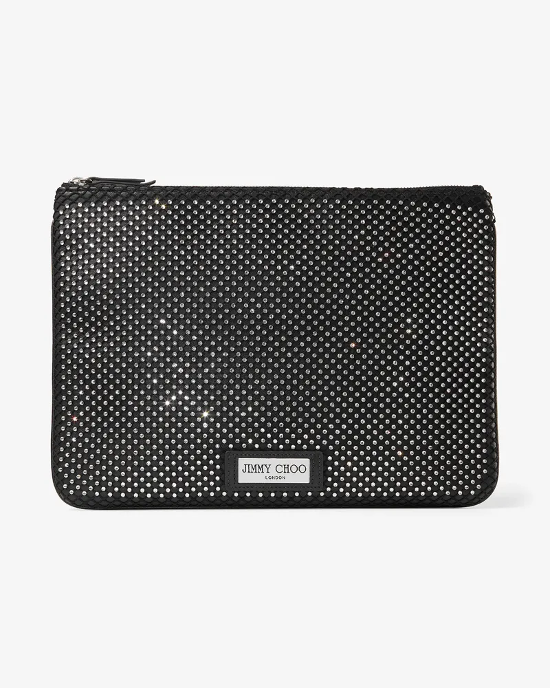 Jimmy Choo Diamond Zip Pouch Schwarz