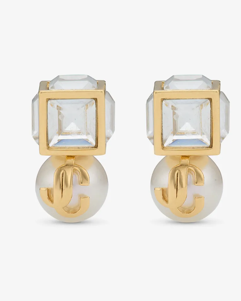 Jimmy Choo Jc Pearl Cube Studs Gold