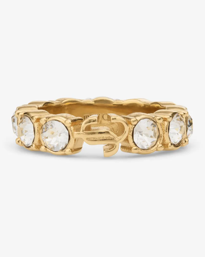 Jimmy Choo Jc Crystal Ring Gold