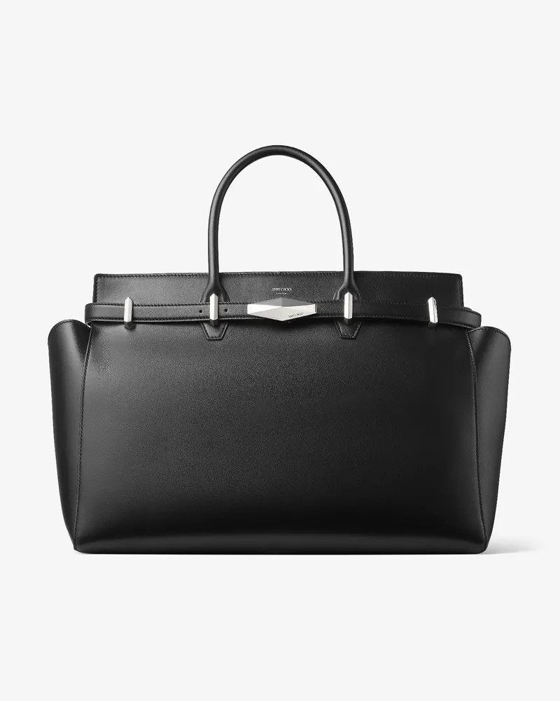 Jimmy Choo Diamond Belted Top Handle Medium Schwarz