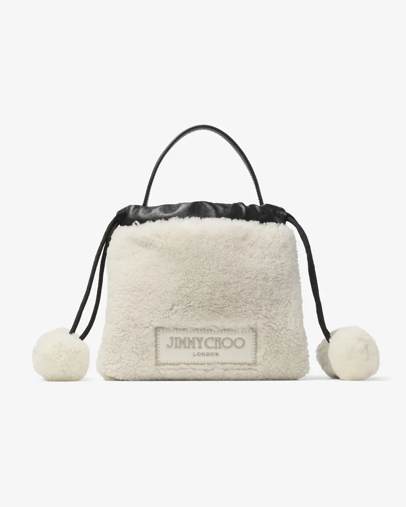 Jimmy Choo Drawstring Pouch Top Handle Natur