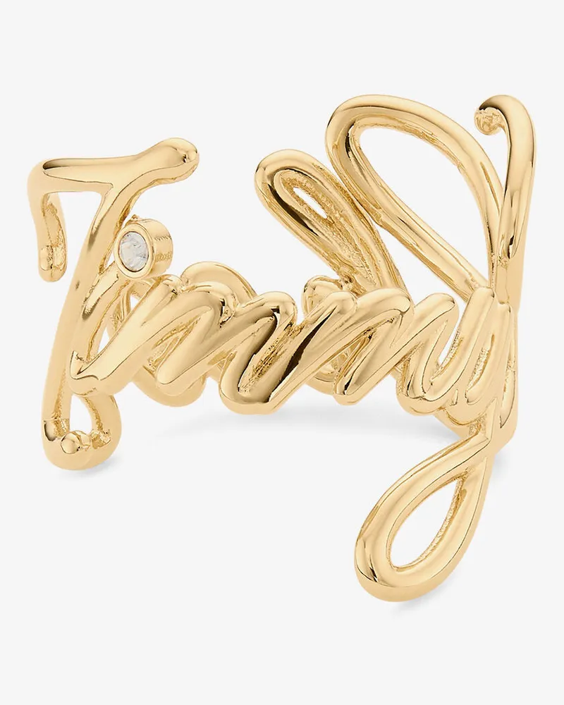 Jimmy Choo Logo Script Ring Doré