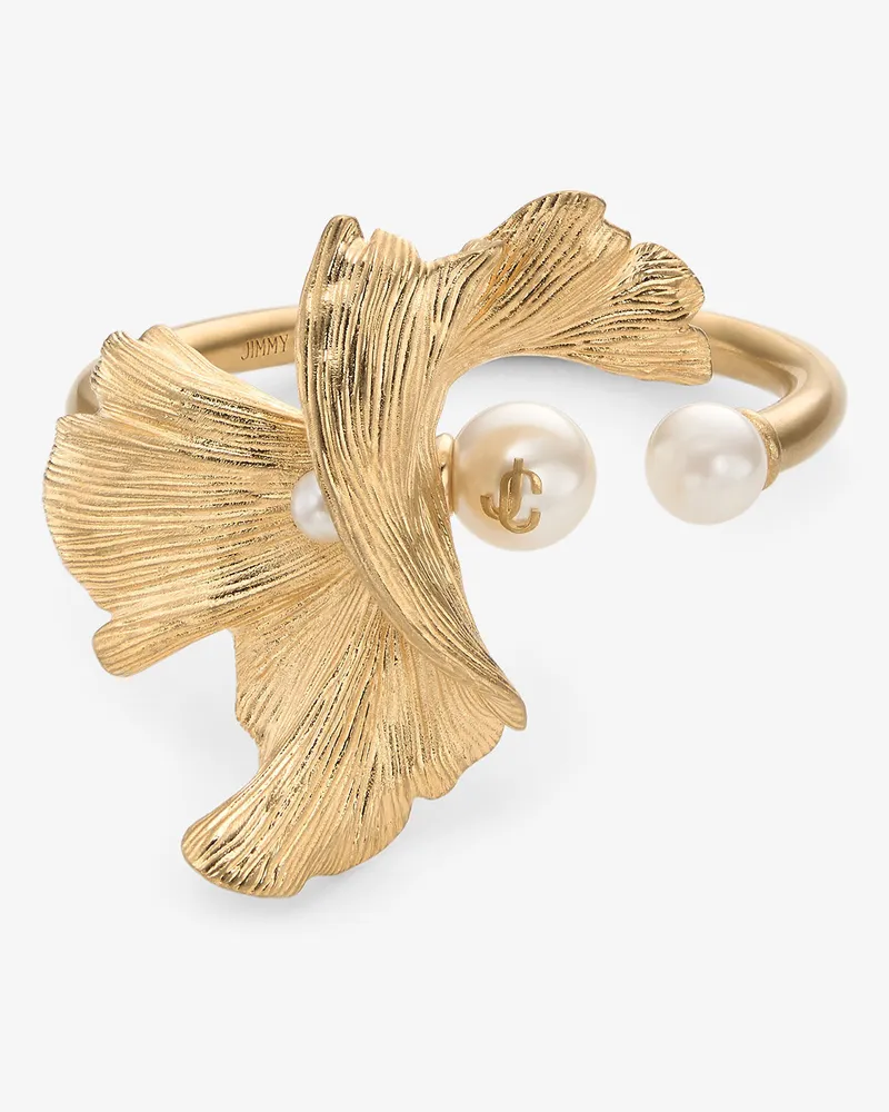 Jimmy Choo Wave Pearl Cuff Gold