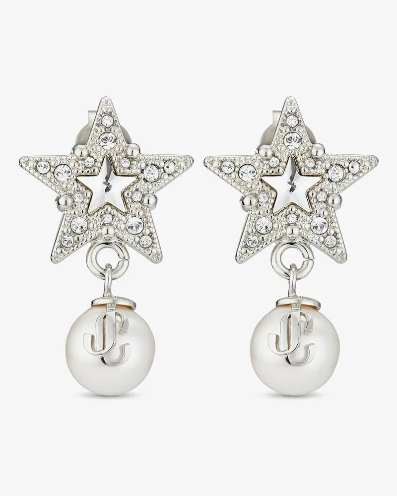 Jimmy Choo Crystal Star Earrings Silber