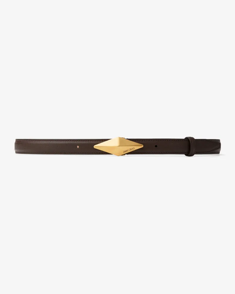 Jimmy Choo Diamond Clasp Belt Schokoladenbraun