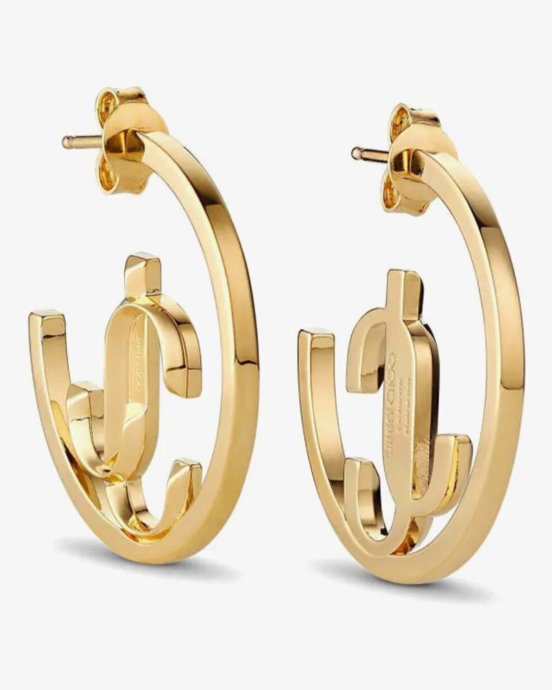 Jimmy Choo Jc Monogram Hoops Doré