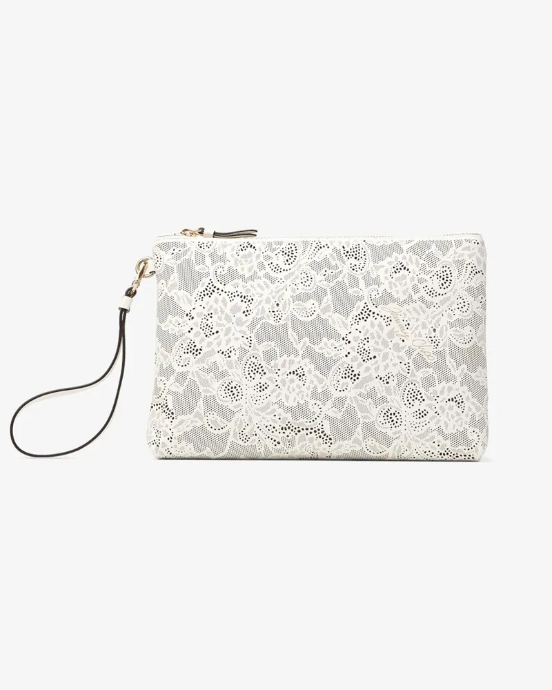Jimmy Choo Zipped Flat Pouch Latte