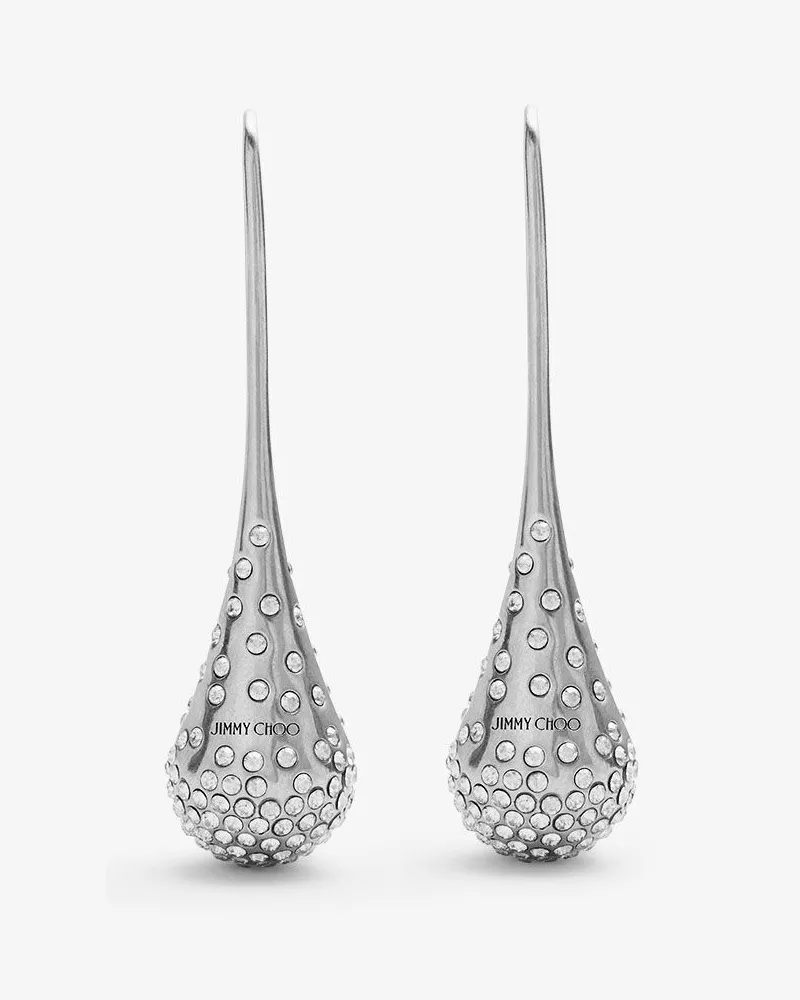 Jimmy Choo Drop Crystal Earrings Silber