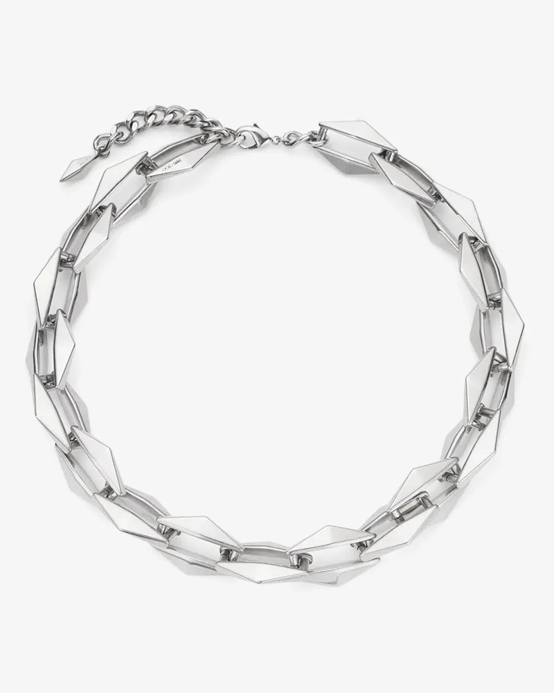 Jimmy Choo Diamond Chain Necklace Antiksilber