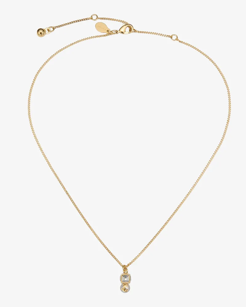 Jimmy Choo Jc Pearl Cube Pendant Gold