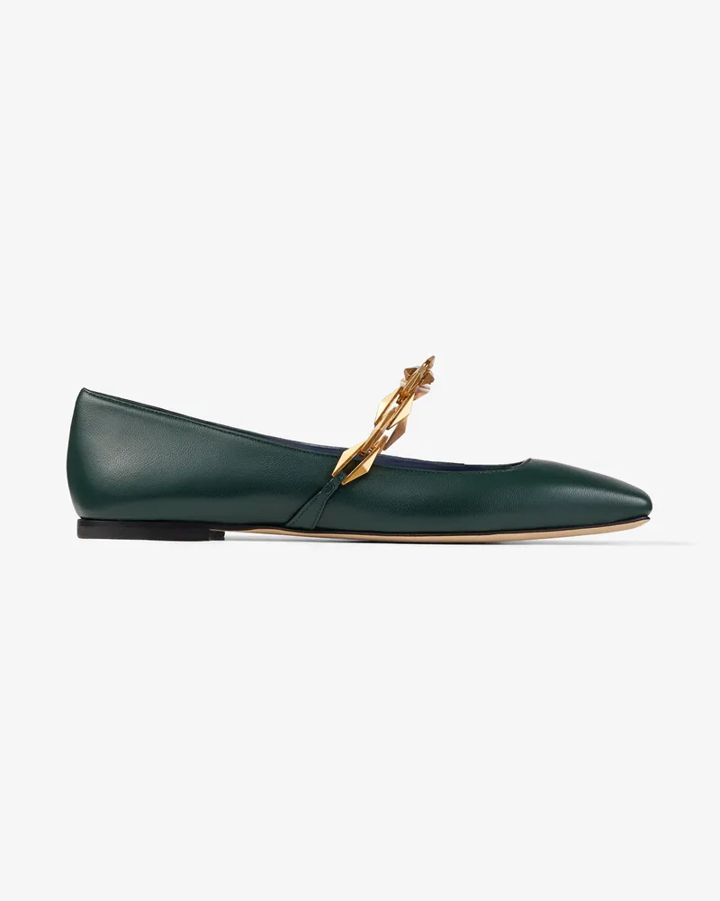Jimmy Choo Diamond Tilda Flat Dunkelgrün