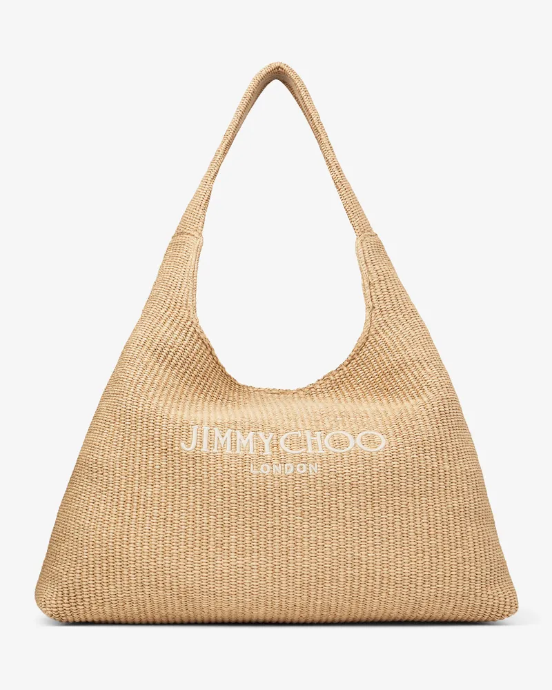 Jimmy Choo Beach Diamond Hobo Large Naturel